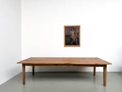 Very large oak french farm table from the 50's