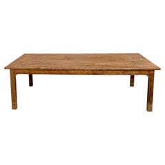 Large 1950s brutalist solid oak farmhouse table