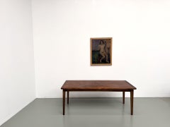 Oak Dining Table with Tapered Legs, France, 1970s