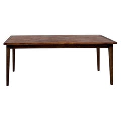 Oak Dining Table with Tapered Legs, France, 1970s