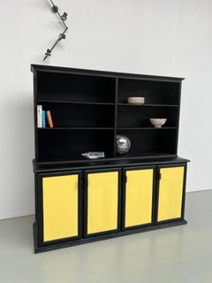 Large French School Cabinet in Black and Yellow, 1950s