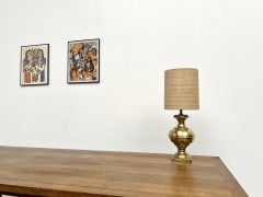 Vintage Brass Amphora Table Lamp on Square Base, 1960s-70s