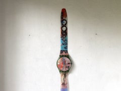Horloge murale Swatch Maxi Giant avec motif de billets de banque, Suisse, 1990