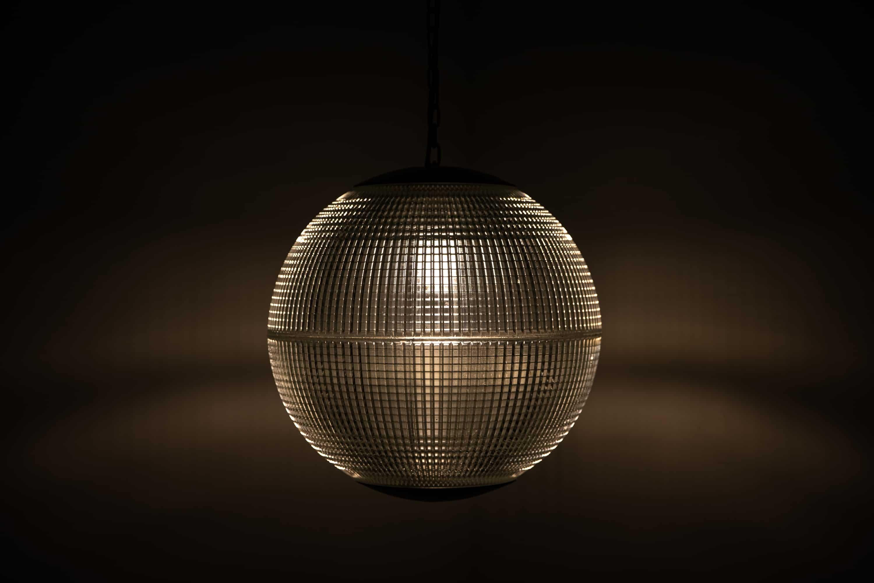 *B Grade*, Prismatic Glass Holophane Globe Parisian Street Lamp, C.1960 2