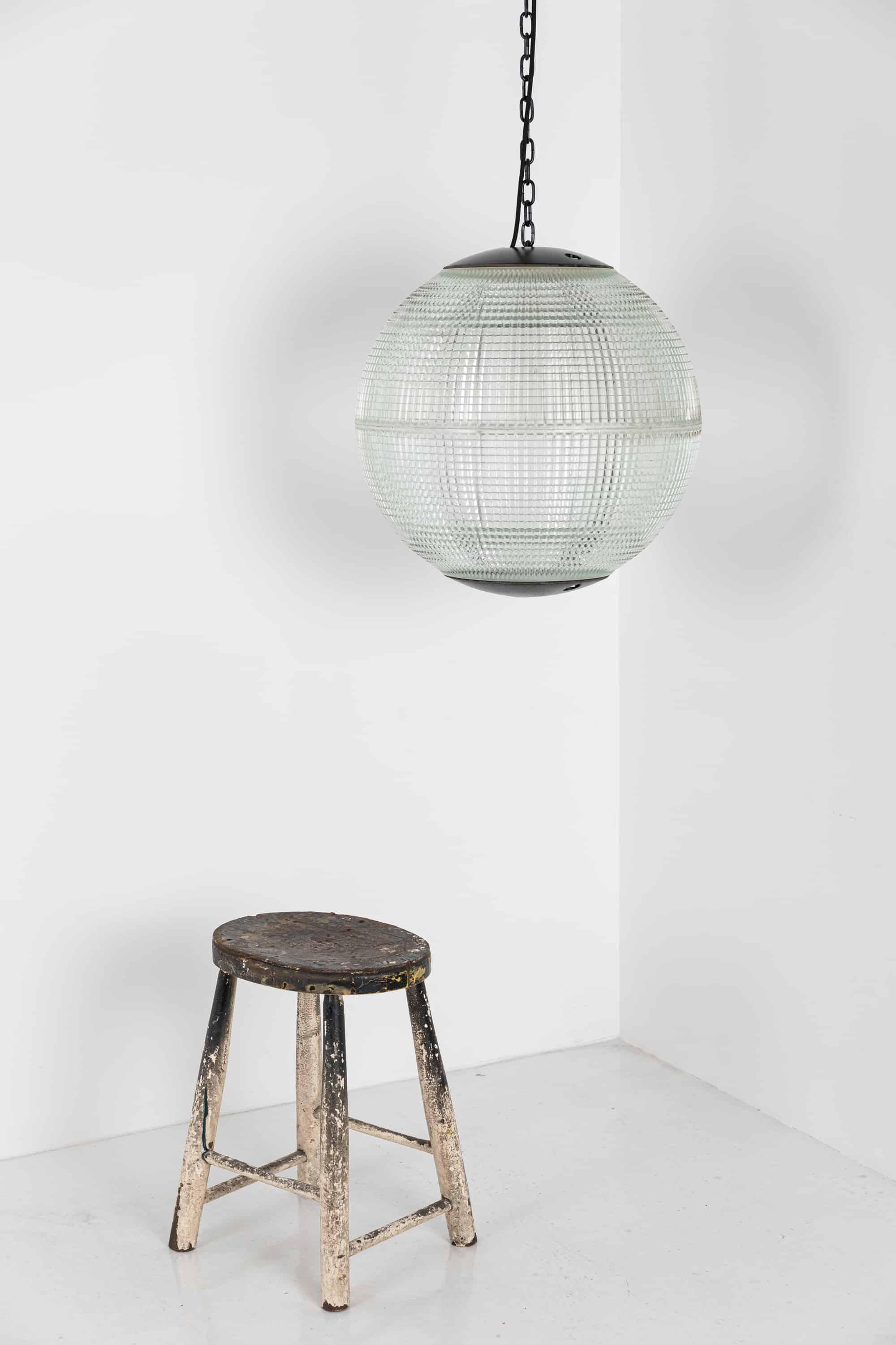 *B Grade*, Prismatic Glass Holophane Globe Parisian Street Lamp, C.1960 4