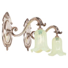 Ein Paar antiker Jugendstil-Wandleuchten aus Nickel von Richard Evered & Sons. um 1900