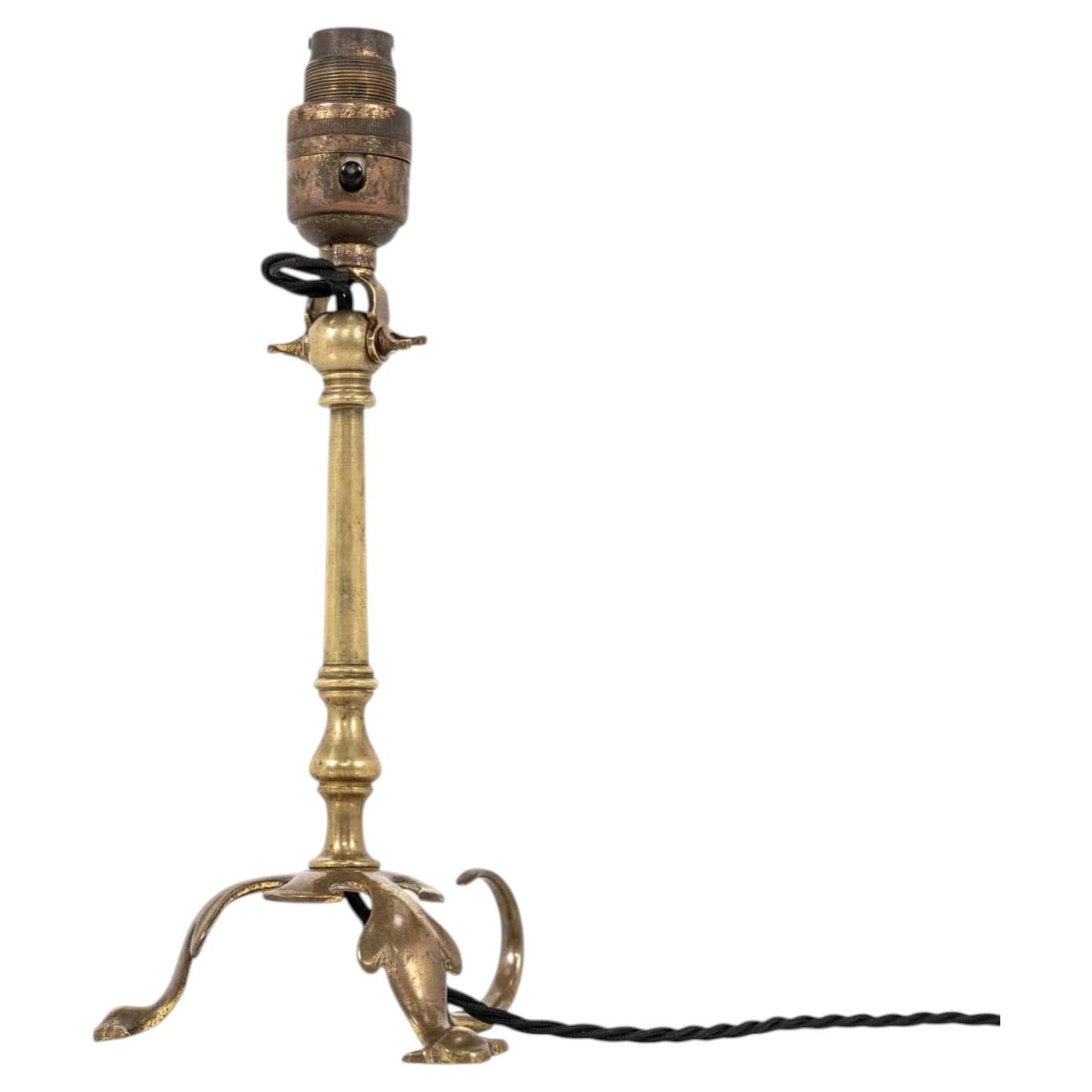 Antique Mid-Victorian Brass Pullman Carriage Desk Table Lamp, c.1860 For Sale
