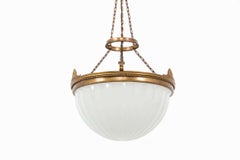 Große, antike 16-Zoll-Glas-Plafonnier-Hängeleuchte „Jefferson Moonstone“ von GEC, um 1920