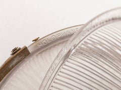 Antique Holophane 'Excellite' French Prismatic Glass Pendant Lamp, C.1920