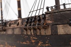 Victorian 19th Century Model of a Royal Navy Sailing Ship Diorama, C.1890
