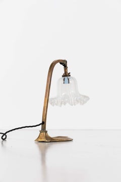 Lampe de bureau française ancienne en laiton coulé, début du XXe siècle, vers 1910