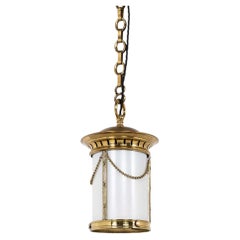Lámpara antigua Art Déco de latón esmaltado de la marca GEC para porche o recibidor, de alrededor de 1910