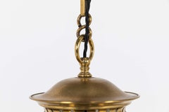 Lampe Art déco ancienne en laiton émaillé de marque GEC pour porche ou entrée, vers 1910