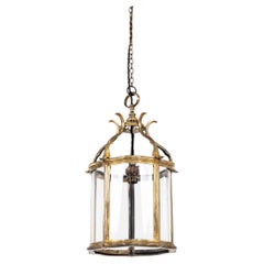 Antique Faraday & Son Glazed Brass Porch Lantern Light Lamp. C.1910
