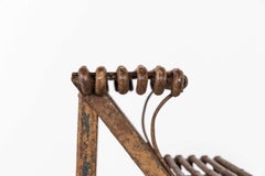 Antique Industrial French Arras Region Blacksmith Wrought Iron Step Ladder c1900