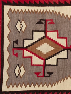 Antique Navajo Wool Rug, Hand-Woven, Tribal Design, 1920s-1930s, USA