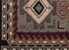 Antique 1930 - 1940 Teec Nos Pos Navajo Wool Rug