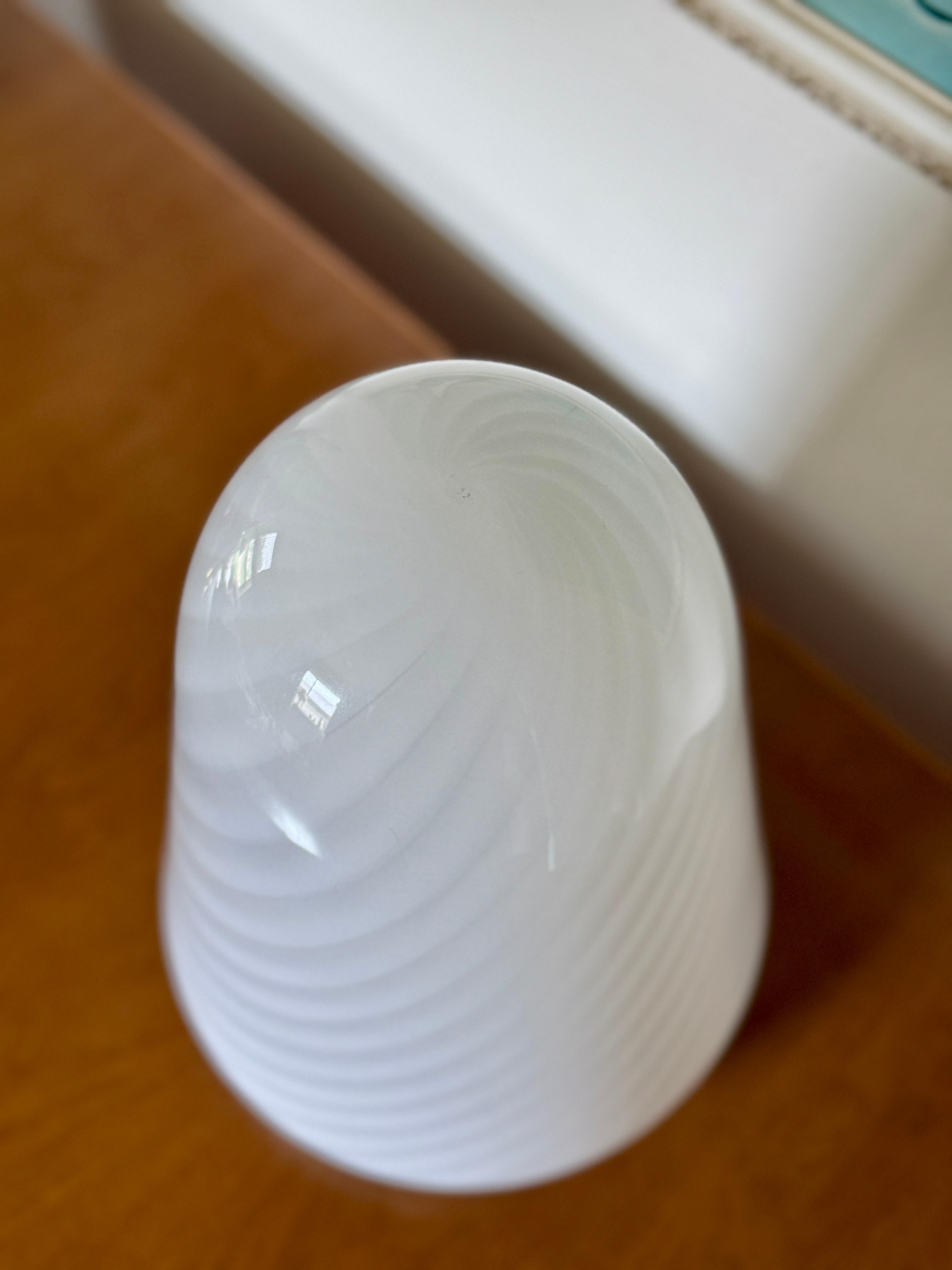 A one of a kind hand blown Murano glass lamp with a swirl pattern, made in Italy For Sale 1