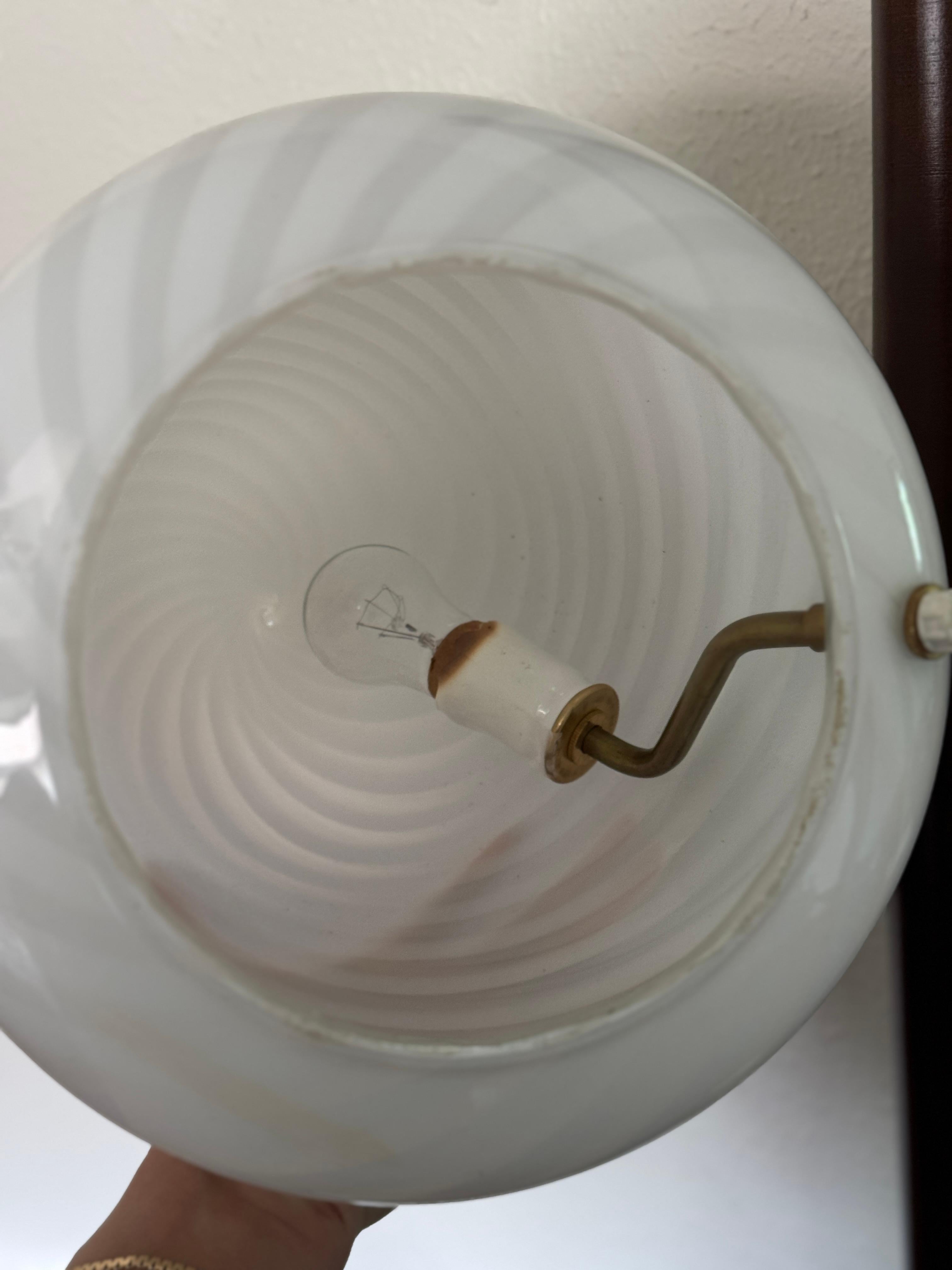 A one of a kind hand blown Murano glass lamp with a swirl pattern, made in Italy For Sale 4