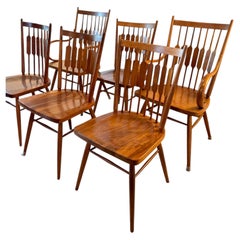 A mid century modern set of 6 dining chairs by Kipp Stewart for Drexel