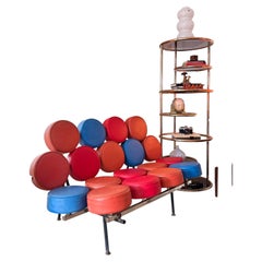 Vintage colorful sofa/bench inspired by the iconic "Marshmallow" Sofa