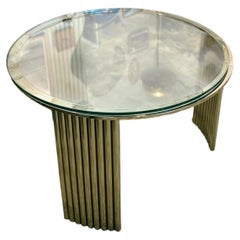 A beautiful art deco futurist chrome coffee table, circa 1970s