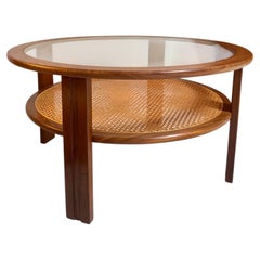 A rare mid century modern 2 tiered coffee table with cane by G Plan, circa 1960s