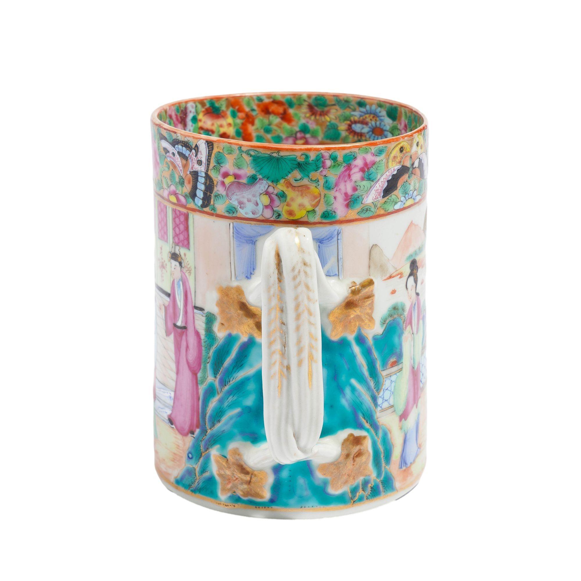 Exportation chinoise Chope / tasse à palette chinoise en émaux polychromes, C.C. 1815 en vente