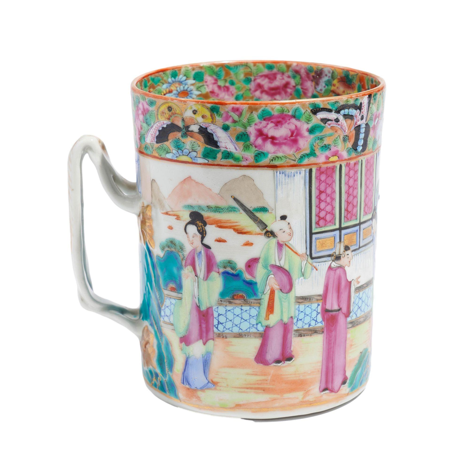 Chope / tasse à palette chinoise en émaux polychromes, C.C. 1815 Bon état - En vente à Kenilworth, IL