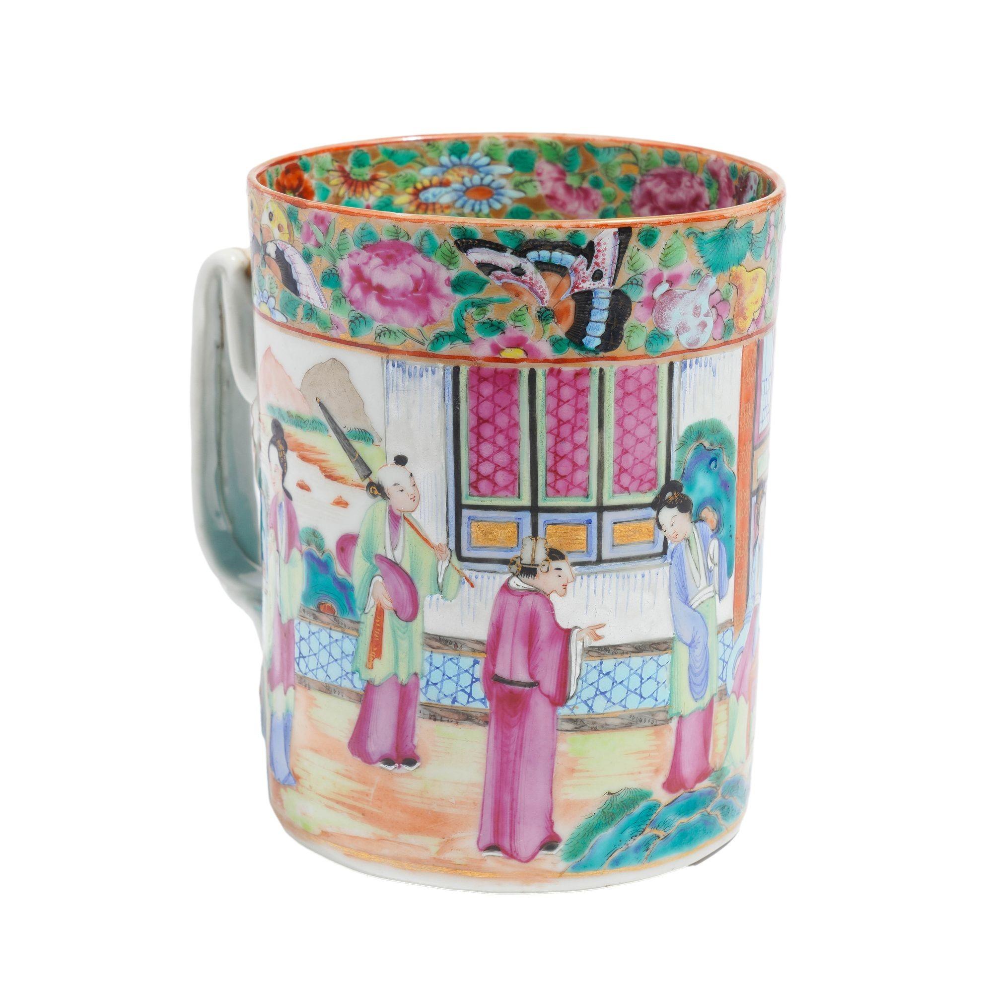 XIXe siècle Chope / tasse à palette chinoise en émaux polychromes, C.C. 1815 en vente