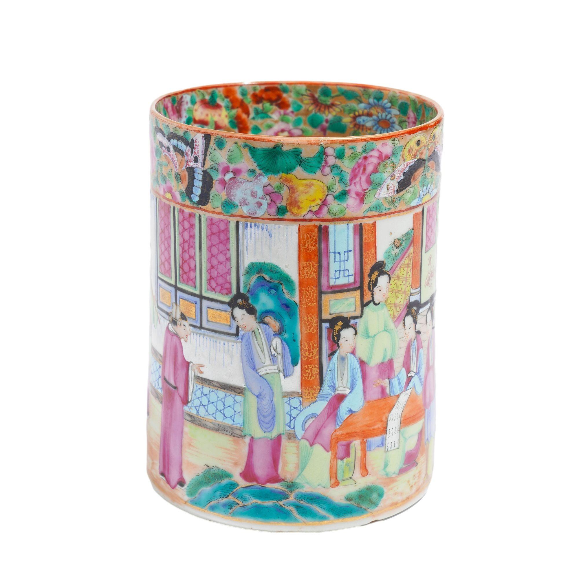 Porcelaine Chope / tasse à palette chinoise en émaux polychromes, C.C. 1815 en vente
