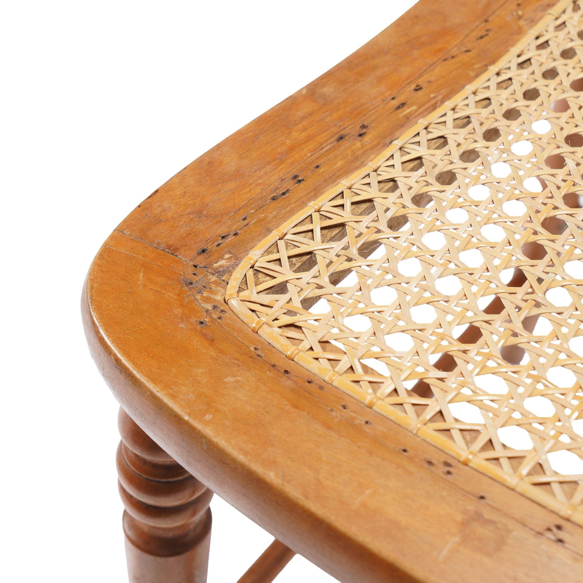 Set of four New England cane seat country Sheraton maple chairs, c. 1840-60 For Sale 9