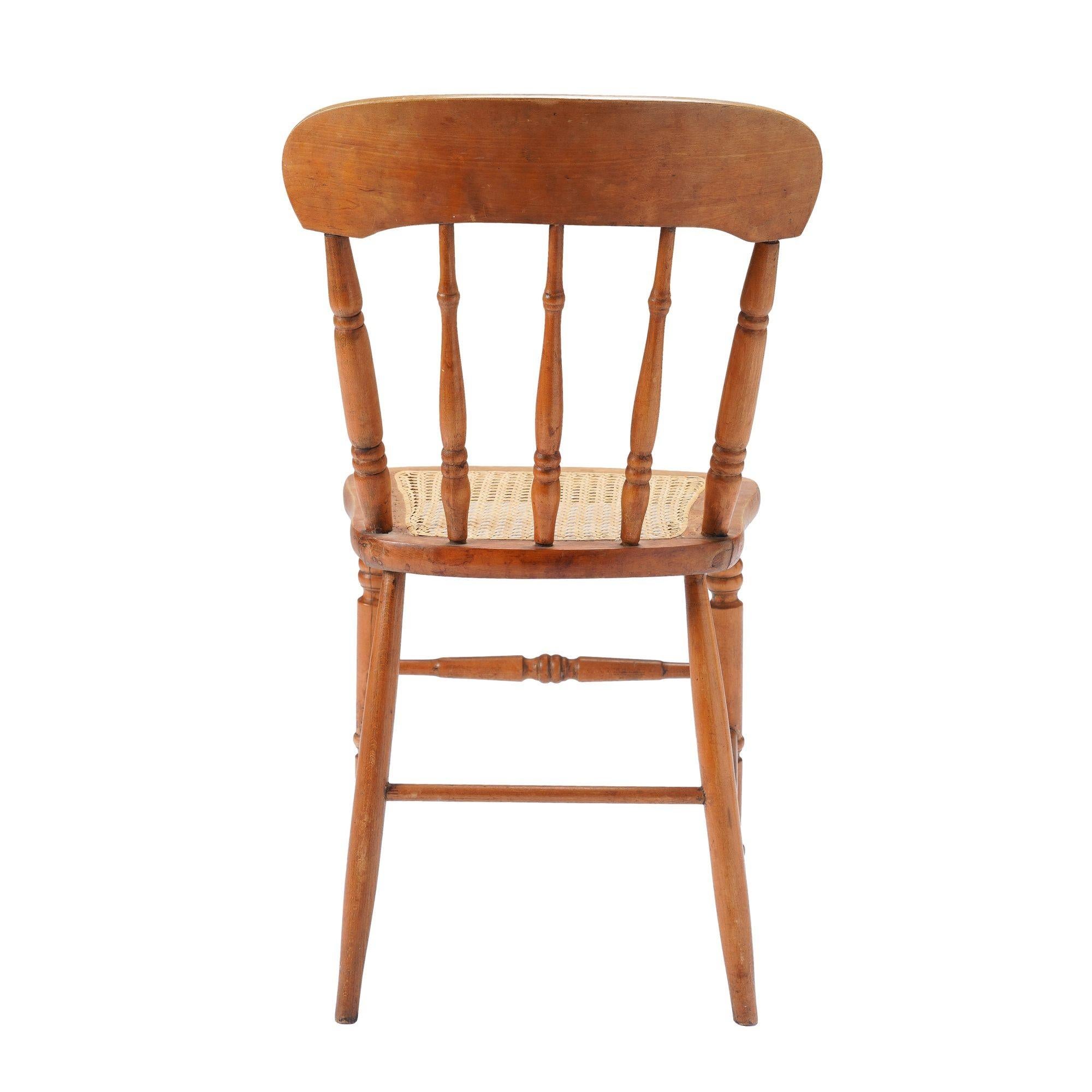 Set of four New England cane seat country Sheraton maple chairs, c. 1840-60 For Sale 1