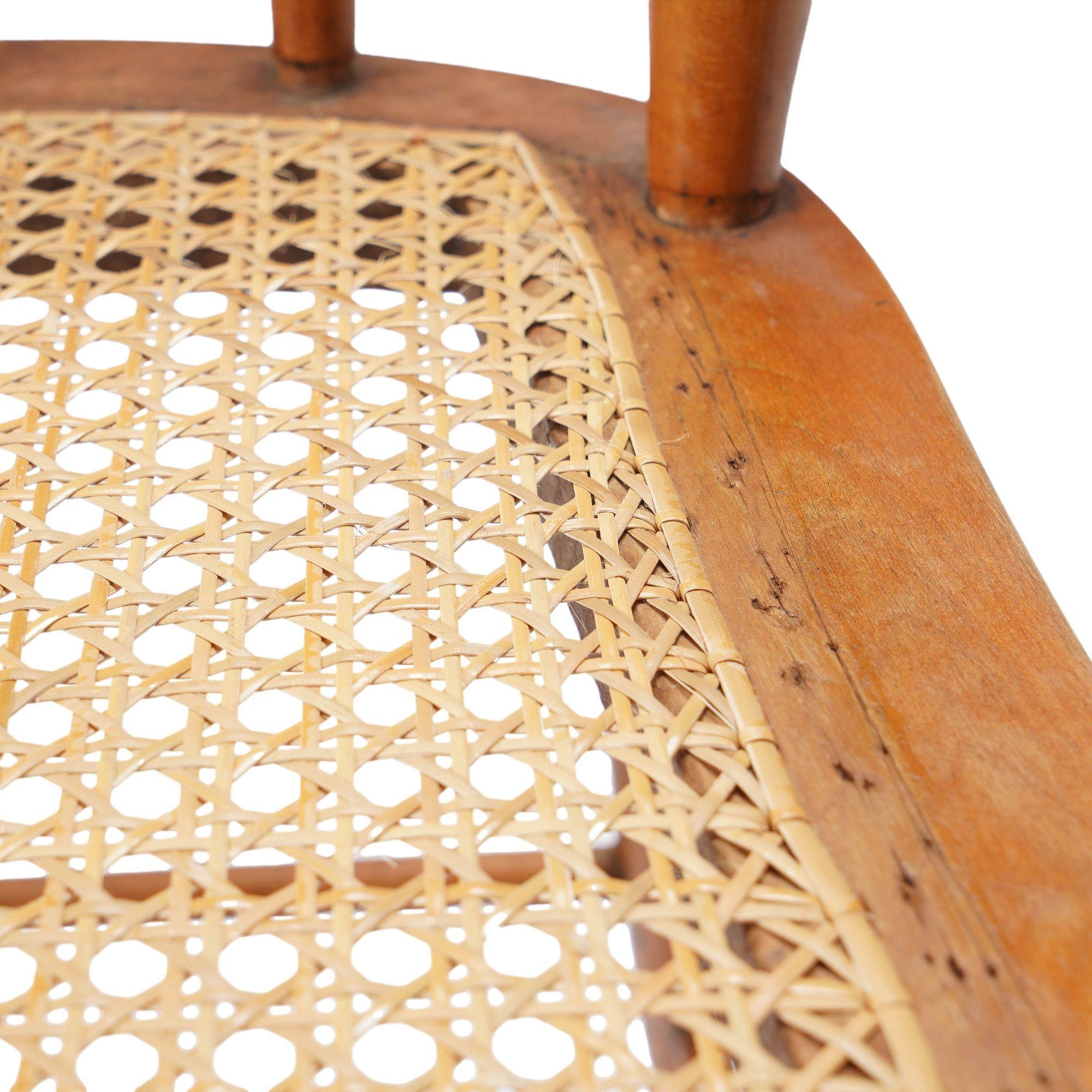 Set of four New England cane seat country Sheraton maple chairs, c. 1840-60 For Sale 8