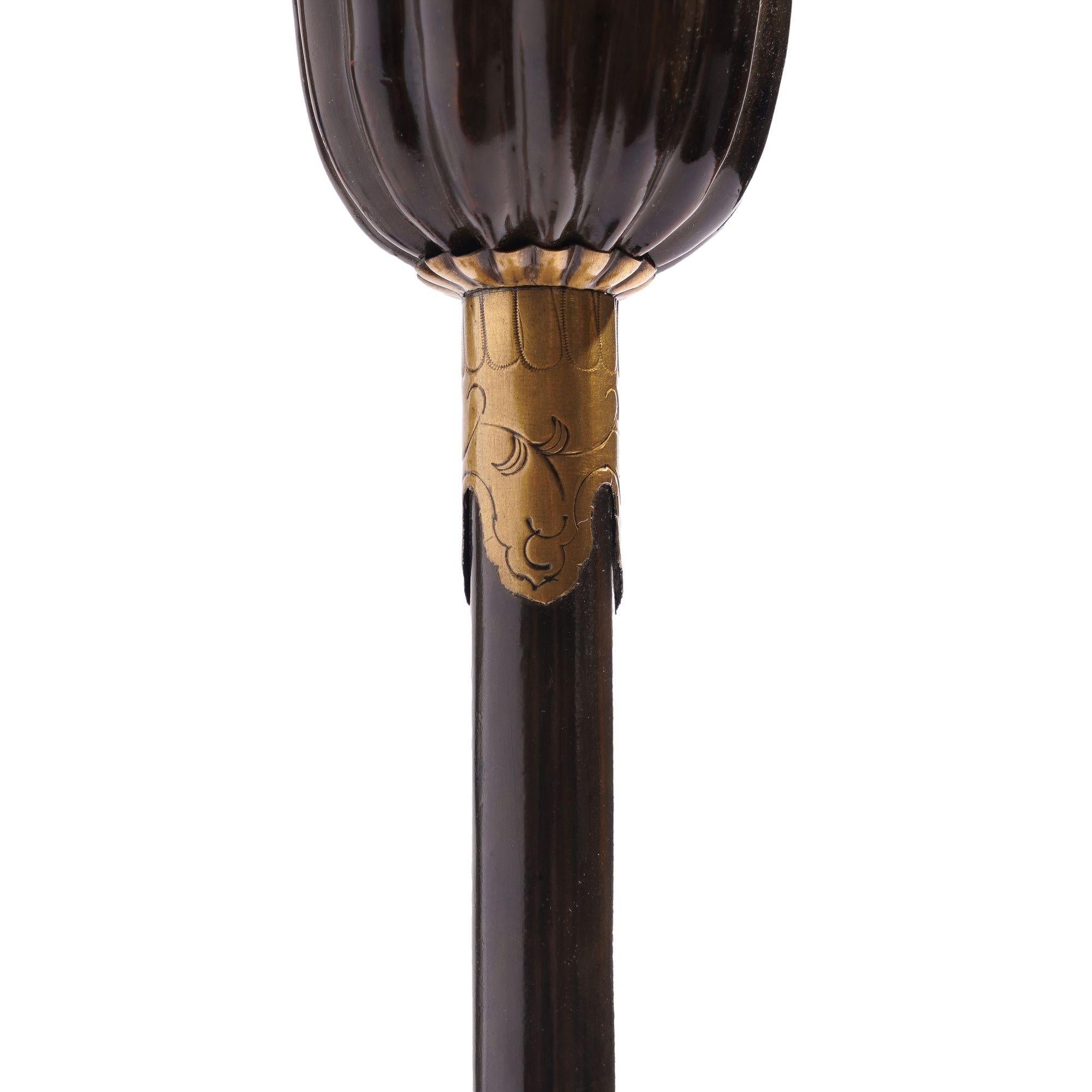 Pair of Japanese black lacquered altar sticks, c. 1800's For Sale 1