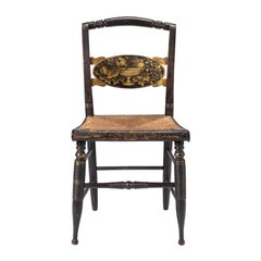 Upper Connecticut Valley Hitchcock turtle back rush seat side chair, c. 1820-30