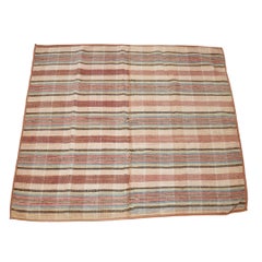 Vintage American rag rug with bound edges, c. 1850-1900