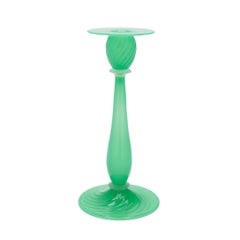 Candelabro de cristal de jade y alabastro de Steuben, de la época de Frederick Carder, 1920-1933