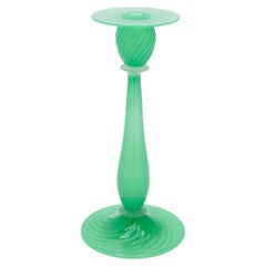 Candelabro de cristal de jade y alabastro de Steuben, de la época de Frederick Carder, 1920-1933