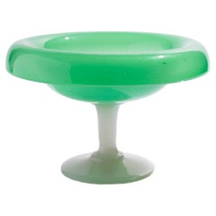 Steuben Studio jade & alabaster opaline compote, c. 1920