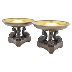Pair of French Empire Bronze Tazzas, C. 1800-25