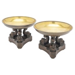 Pair of French Empire Bronze Tazzas, C. 1800-25