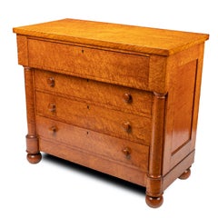American Neoclassic Bird's Eye Maple Four Drawer Chest, 1820