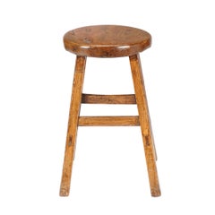 Chinese Qing Dynasty elm stool, c. 1875-1900