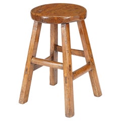 Chinese Qing Dynasty elm stool, c. 1875-1900