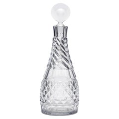 English Georgian cut glass mallet decanter, c. 1810