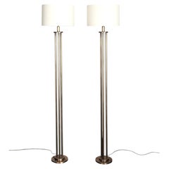 Rara coppia di lampade da terra moderniste francesi XL di Maurice Lombart