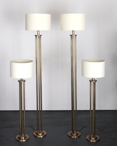 Rare Pair Of XL French Modernist Floor Lamps by Maurice Lombart