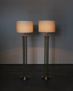 Rare Pair Of French Modernist Floor Lamps by Maurice Lombart