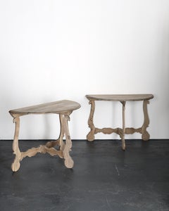 Pair Of Incredible Bleached-Out Early 19th C. Walnut Catalan Console Tables